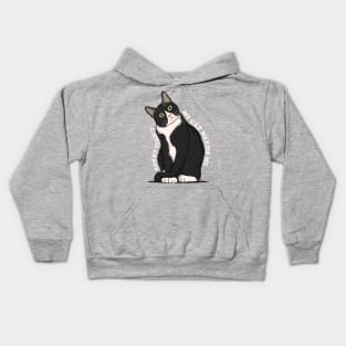 Sorry I Can't My Cat Needs Me White Text Version Kids Hoodie